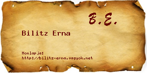 Bilitz Erna névjegykártya